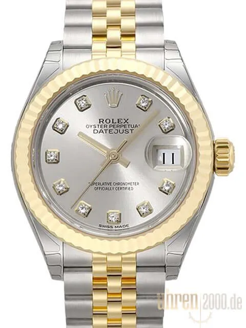 Rolex Datejust 28 Stahl Gold 279173 Silber Dia Jubile-Band