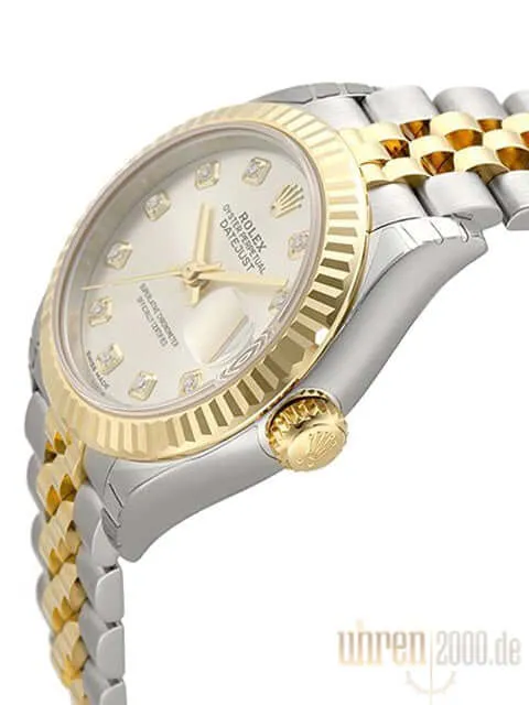 Rolex Datejust 28 Stahl Gold 279173 Silber Dia Jubile-Band