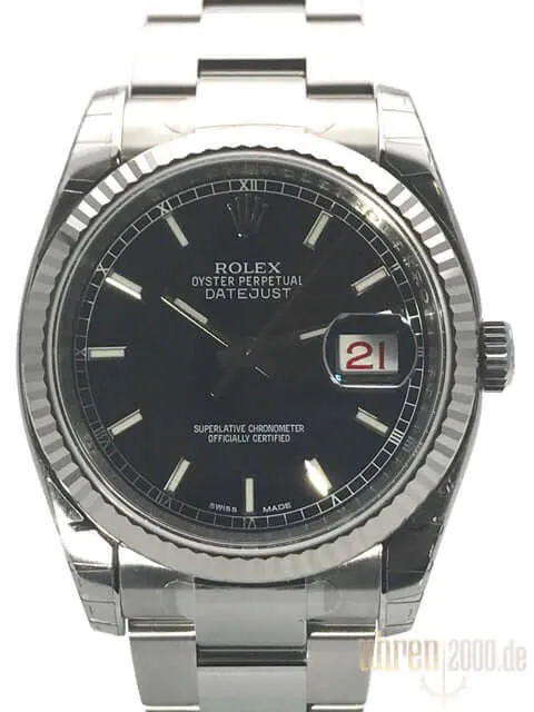 Rolex Datejust 36 116234 Schwarz Index aus 2012