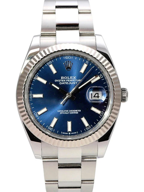 Rolex Datejust 41 Edelstahl Weißgold 126334 Blau