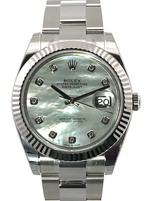 Rolex Datejust 41 Edelstahl Weißgold 126334 Perlmutt Dia