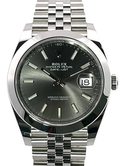 Rolex Datejust 41 Edelstahl 126300 Rhodium Jubile-Band