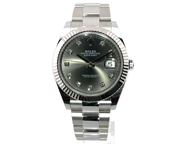 Rolex Datejust 41 Edelstahl Weißgold 126334 Rhodium Diamant
