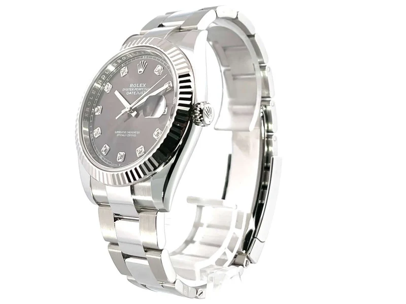 Rolex Datejust 41 Edelstahl Weißgold 126334 Rhodium Diamant