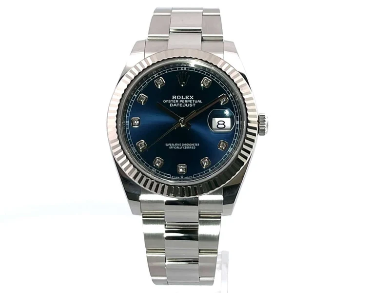 Rolex Datejust 41 Edelstahl Weißgold 126334 Blau Diamant