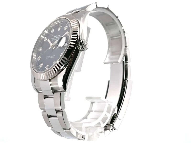 Rolex Datejust 41 Edelstahl Weißgold 126334 Blau Diamant