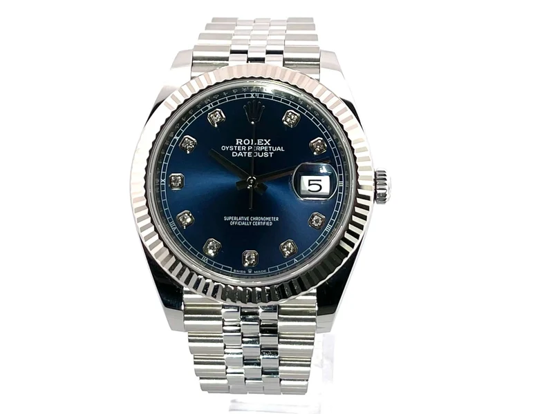 Rolex Datejust 41 Edelstahl Weißgold 126334 Blau Dia Jubile-Band