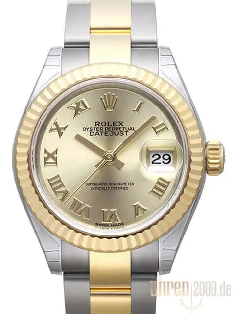 Rolex Datejust 28 Stahl Gold 279173 Champagner Römisch