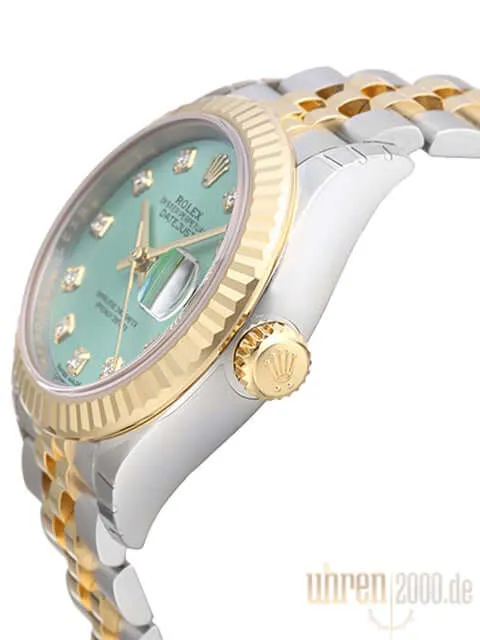 Rolex Datejust 28 Stahl Gold 279173 Mintgrün Dia Jubile-Band
