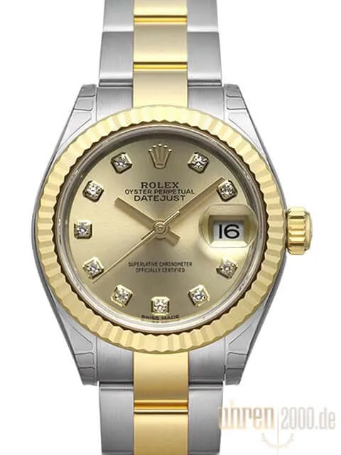 Rolex Datejust 28 Stahl Gold 279173 Champagner Diamant