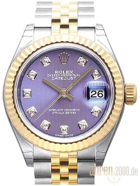 Rolex Datejust 28 Stahl Gold 279173 Lavendelfarben Dia Jubile-Band