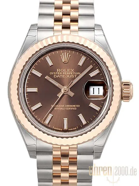 Rolex Datejust 28 Stahl Everose‑Gold 279171 Choco Jubile-Band