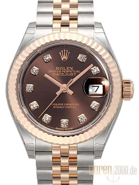 Rolex Datejust 28 Stahl Everose‑Gold 279171 Choco Dia Jubile-Band