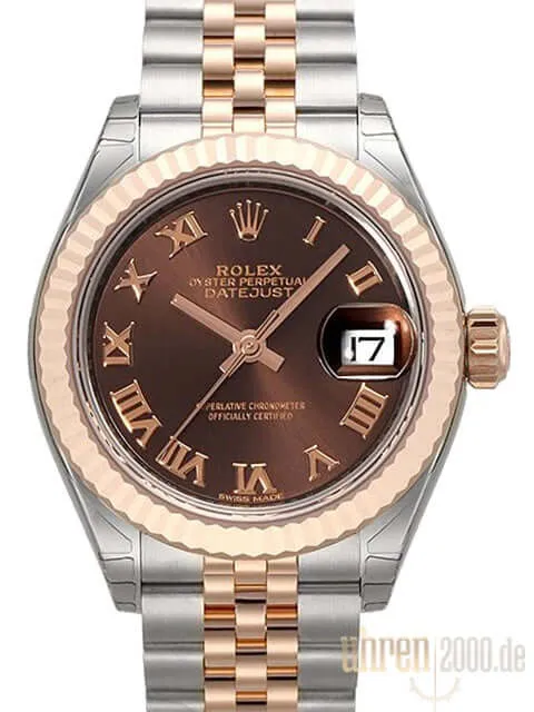 Rolex Datejust 28 Stahl Everose‑Gold 279171 Choco R Jubile-Band