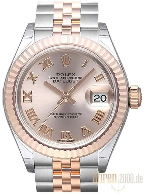 Rolex Datejust 28 Stahl Everose‑Gold 279171 Sundust R Jubile-Band