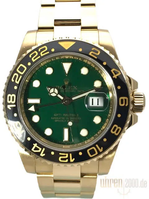 Rolex GMT-Master II Gelbgold 116718LN Grün aus 2010 LC100