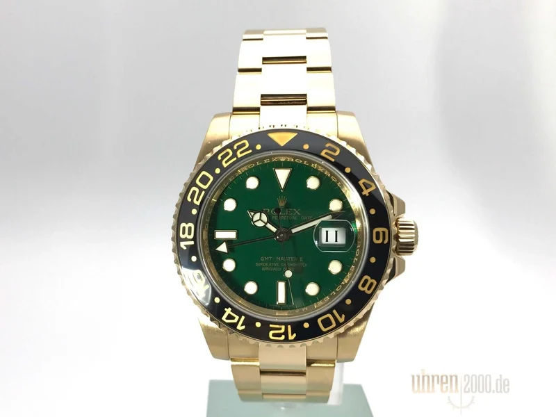 Rolex GMT-Master II Gelbgold 116718LN Grün aus 2010 LC100
