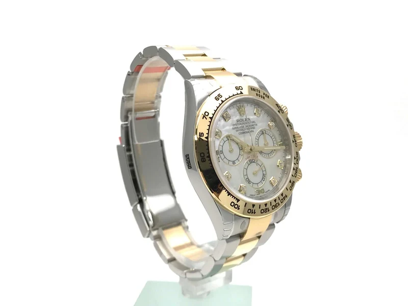 Rolex Daytona Edelstahl - Gelbgold 116503 weißes Perlmutt DIA