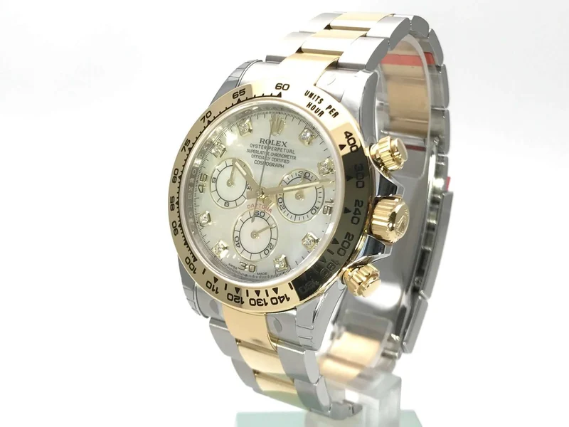 Rolex Daytona Edelstahl - Gelbgold 116503 weißes Perlmutt DIA