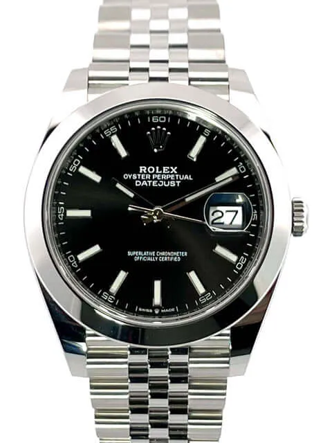 Rolex Datejust 41 Edelstahl 126300 Schwarz Jubile-Band
