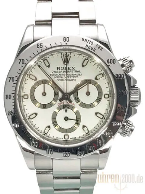 Rolex Daytona Edelstahl 116520 Weiß gebraucht aus 2004