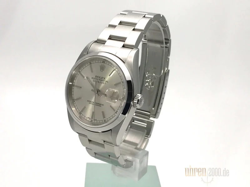 Rolex Datejust 36 Edelstahl 16200 Silber Index gebraucht aus 2004