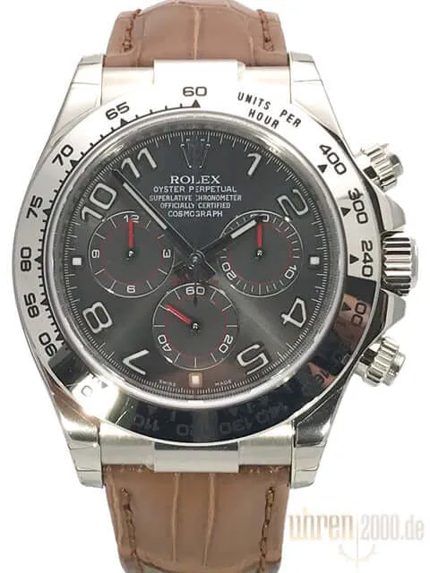 Rolex Cosmograph Daytona 116519 Weißgold Leder Slate aus 2015