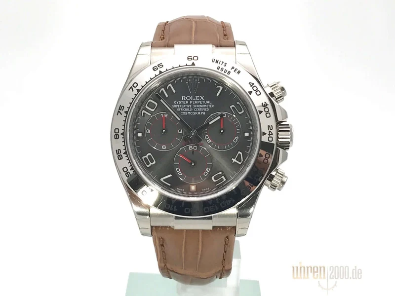 Rolex Cosmograph Daytona 116519 Weißgold Leder Slate aus 2015