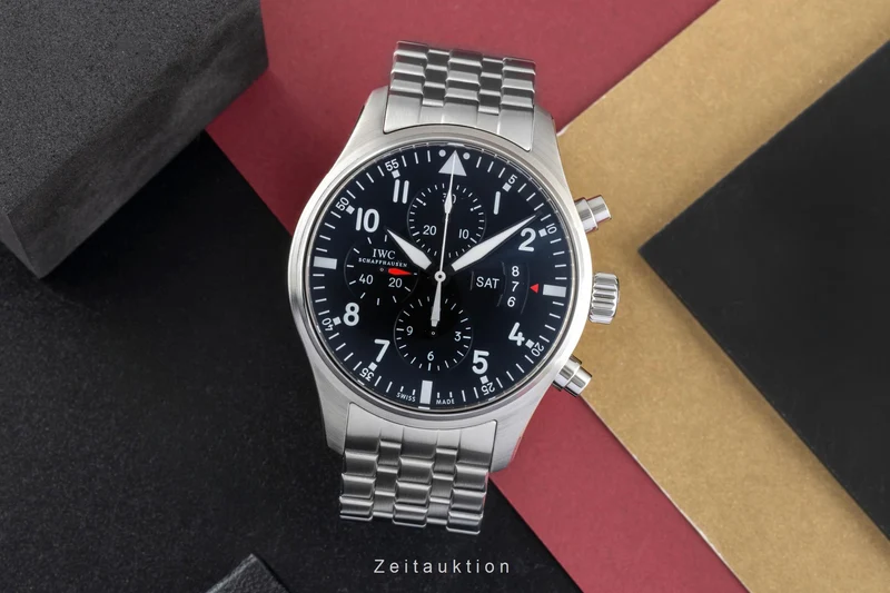 IWC Fliegerchronograph chronograph steel automatic men's watch IW377704 [2504890]