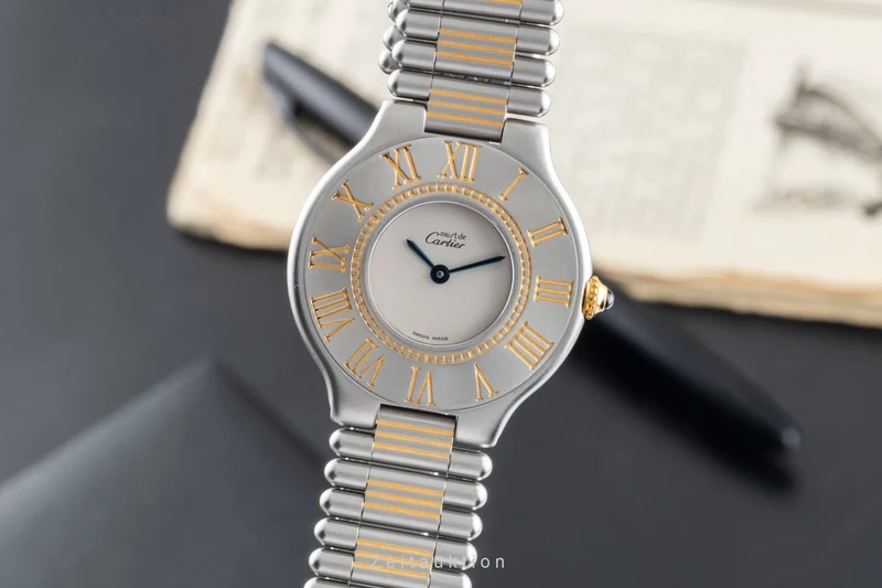 Cartier Must De Cartier 21 gilt / steel quartz women's watch 83090171, 9010 [2505318]