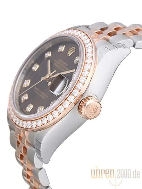 Rolex Datejust 28 Stahl Everose‑Gold 279381RBR Choco Dia Jubile-Band