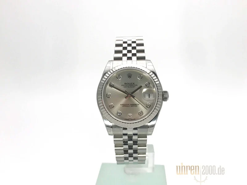 Rolex Oyster Datejust 31 178274 Silber Diamant Jubile-Band