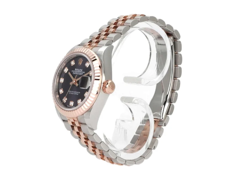 Rolex Datejust 28 Stahl Everose‑Gold 279171 Aubergine Dia Jubile-Band