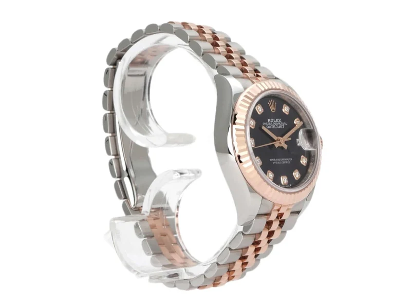 Rolex Datejust 28 Stahl Everose‑Gold 279171 Aubergine Dia Jubile-Band