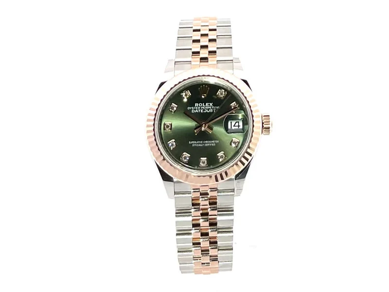 Rolex Datejust 28 Stahl Everose‑Gold 279171 Olive Dia Jubile-Band