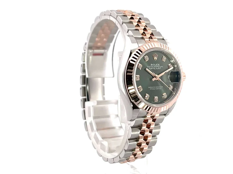 Rolex Datejust 28 Stahl Everose‑Gold 279171 Olive Dia Jubile-Band