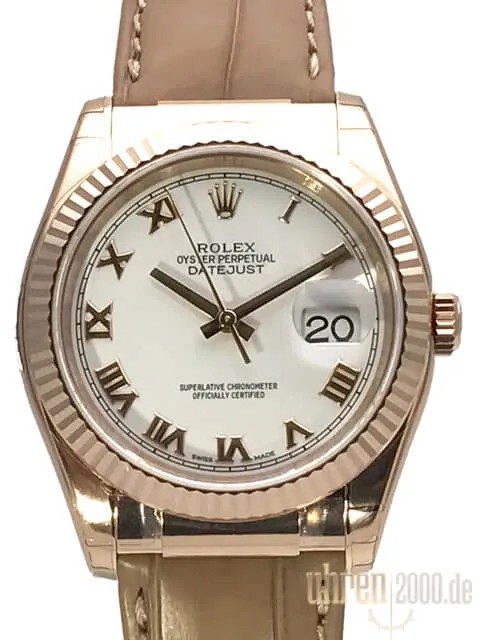 Rolex Datejust 36 Everose-Gold 116135 Weiß Römisch