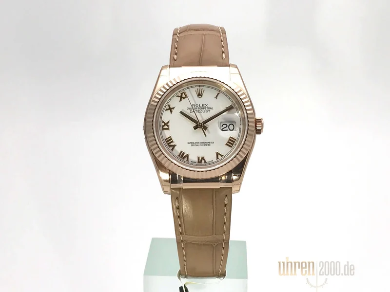 Rolex Datejust 36 Everose-Gold 116135 Weiß Römisch