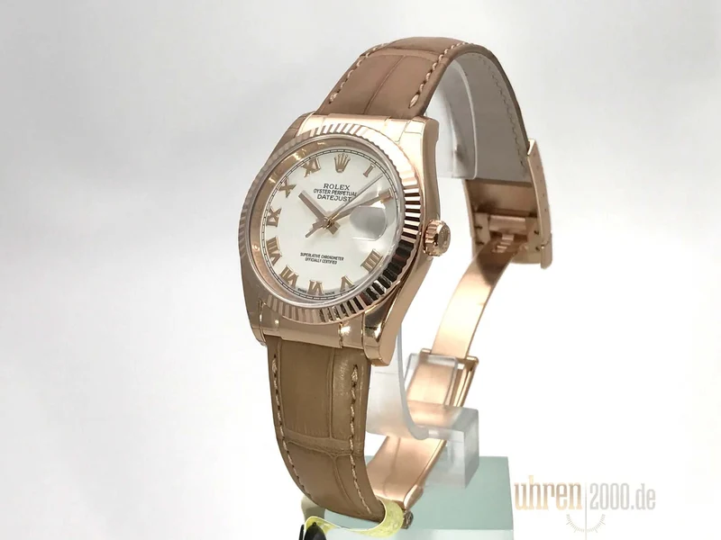 Rolex Datejust 36 Everose-Gold 116135 Weiß Römisch
