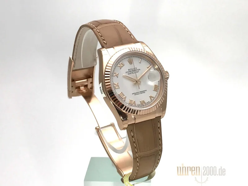 Rolex Datejust 36 Everose-Gold 116135 Weiß Römisch