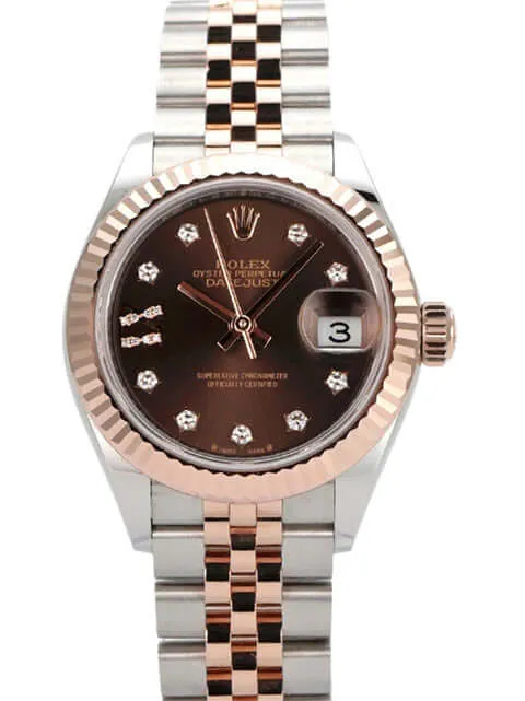 Rolex Datejust 28 Ref. 279171 Choco Diamant Römisch Jubile-Band