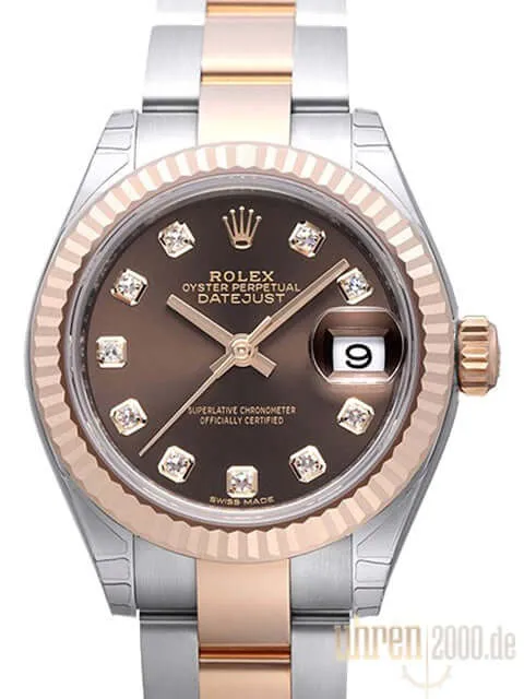 Rolex Datejust 28 Stahl Everose‑Gold 279171 Choco Diamant