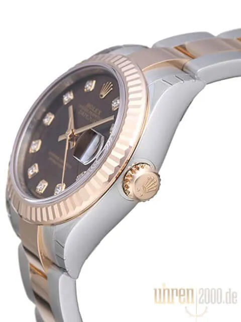 Rolex Datejust 28 Stahl Everose‑Gold 279171 Choco Diamant