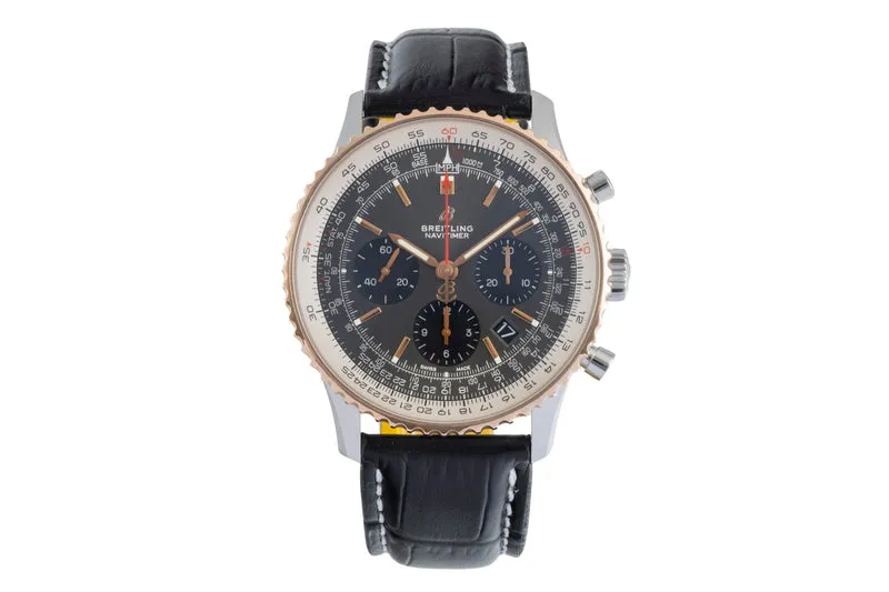 Breitling Navitimer 01 chronograph steel / gold automatic men's watch UB0121211F1P1 LP: 10500EUR [2505728]