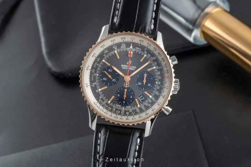 Breitling Navitimer 01 chronograph steel / gold automatic men's watch UB0121211F1P1 LP: 10500EUR [2505728]