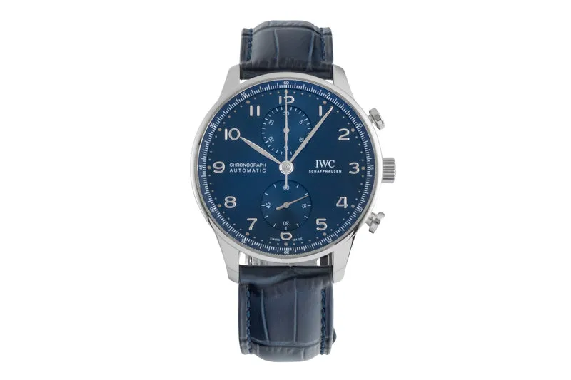 IWC Portugieser chronograph steel automatic men's watch IW371606 LP: 9100EUR [2505336]