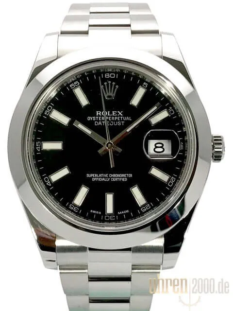 Rolex Datejust II 41 Edelstahl 116300 Schwarz LC100 aus 2016
