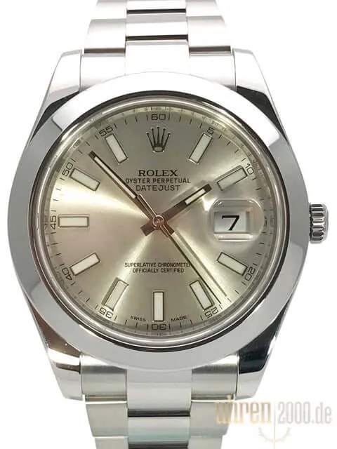 Rolex Datejust II 41 Edelstahl 116300 Silber LC100 aus 2014