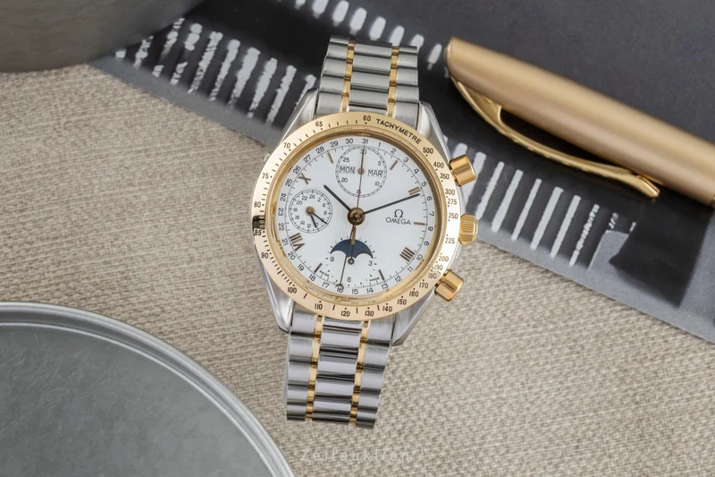 Omega Speedmaster chronograph steel / gold automatic men's watch 3730.20.00, 175.0034 [2504570]