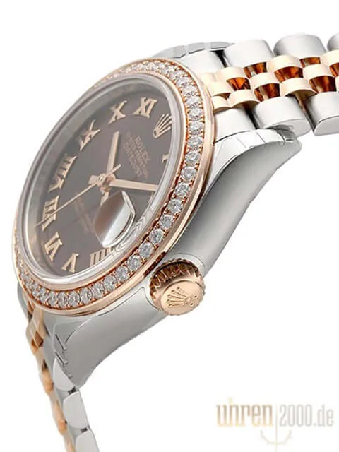 Rolex Datejust 28 Stahl Everose‑Gold 279381RBR Choco R Jubile-Band